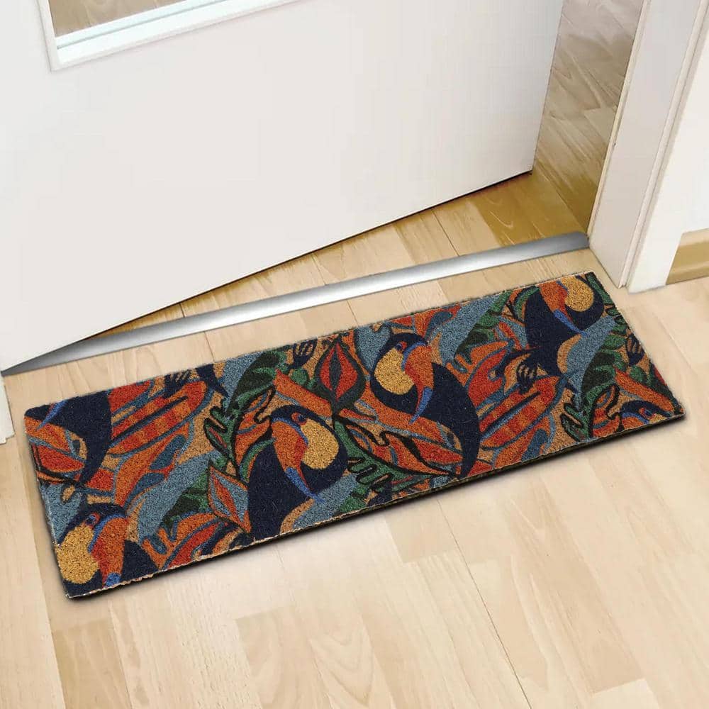 Toucans Multicolored 30 in. x 10 in. Sheltered Front Door Mat Coir Coco Fibers price history on PriceWatchPro