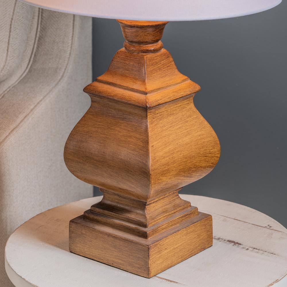 Georgia 29" Brown Resin Table Lamp with White Shade