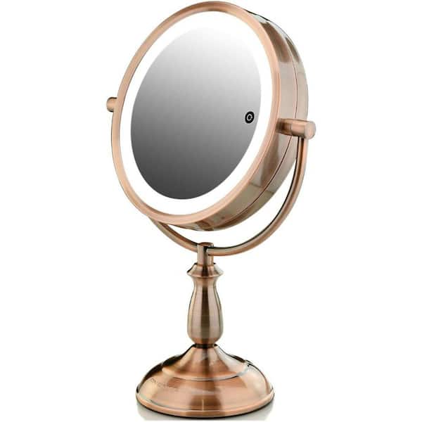 Ovente Dual Sided Led Lighted Makeup Mirror With Timer 8 5 Inch Battery Or Cor