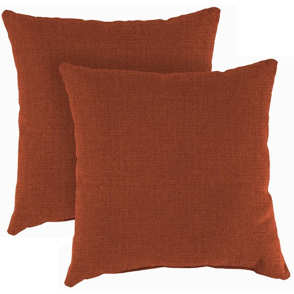 Jordan Manufacturing 18 in. L x 18 in. W x 4 in. T Outdoor Throw Pillow in McHusk Brick (2-Pack)