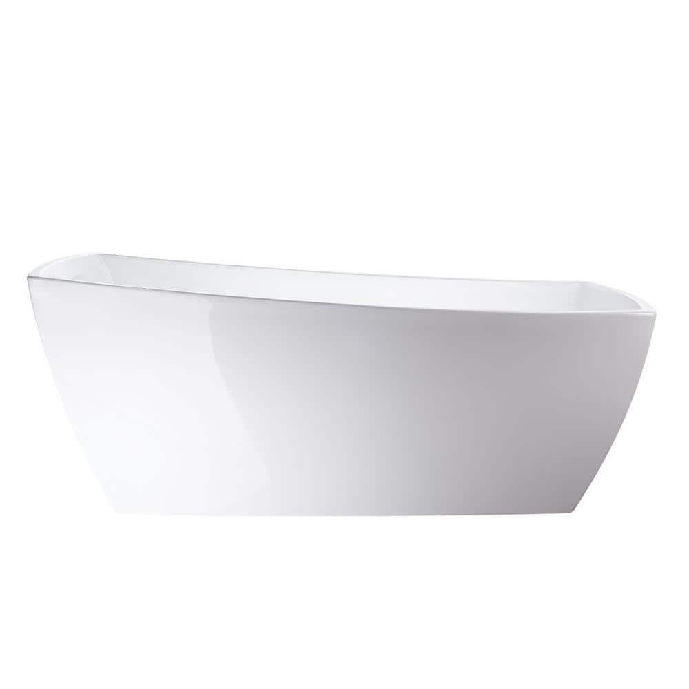 Luxurious 67" White Acrylic Freestanding Bathtub
