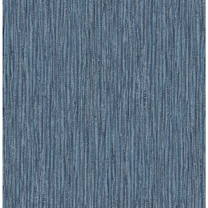 Raffia Thames Blue Faux Grasscloth Strippable Wallpaper (Covers 56.4 sq. ft.)