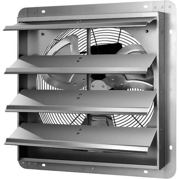 18 in. Silver Shutter Exhaust Fan-Wall Fan with Aluminum, High Speed 1450 RPM, 2000 CFM for Attic, Garage, Greenhouse