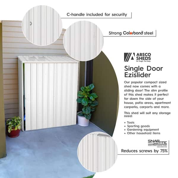 ABSCO EZI Slider 5 ft. W x 3 ft. D Metal Storage Shed in Surfmist
