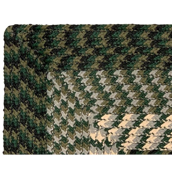 Alpine Braid Collection Hunter Stripe 24" x 48" x 48" L-Shape 100% Polypropylene Reversible Indoor Area Rug