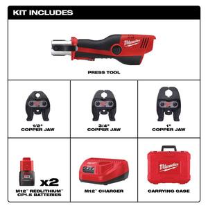 M12 12-Volt Lithium-Ion Force Logic Cordless Press Tool Kit with M12 FUEL Combo Kit and Copper Tubing Cutter