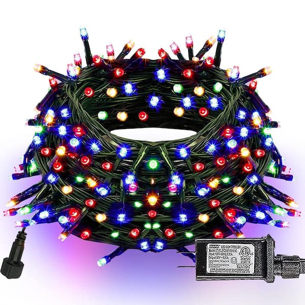 Angel Sar 100 ft. 300 LED Christmas String Lights with 8 Lighting Modes for Indoor and Outdoor, Multicolor