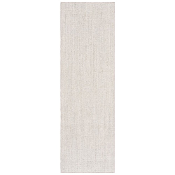 Natural Fiber 3 ft. x 6 ft. Marble/Gray Modern Solid Color Runner Rug