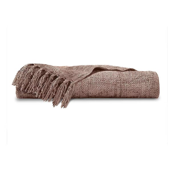 ELLA JAYNE Cozy Taupe Cotton Throw Blanket EJHVCTB-TAUPE - The Home Depot