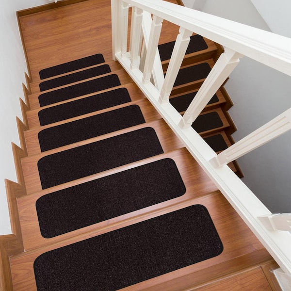 D L D Non Slip Carpet Stair TreadsNon-Slip Soft Carpet Strips for Indoors Safety Anti Slip Step Rug Grips for Wood and Marble Floors to Prevent Slippery Surfaces Non Skid Runners 8” x 30” 14Pack 