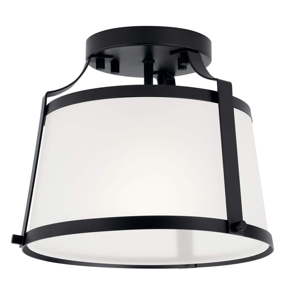 UPC 737995002794 product image for Florent 10 in. 1-Light Black Hallway Traditional Semi-Flush Mount Ceiling Light  | upcitemdb.com