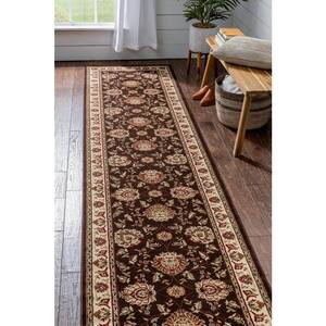 Timeless Abbasi Brown Traditional Oriental 3 ft. x 12 ft. Runner Rug