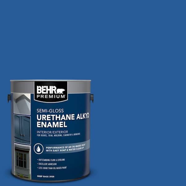 BEHR PREMIUM 1 gal. #P510-7 Beacon Blue Urethane Alkyd Semi-Gloss Enamel Interior/Exterior Paint