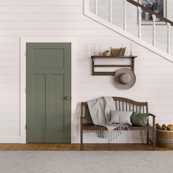 JELD-WEN 36 in. x 80 in. Craftsman 3 Panel Right-Handed Hollow