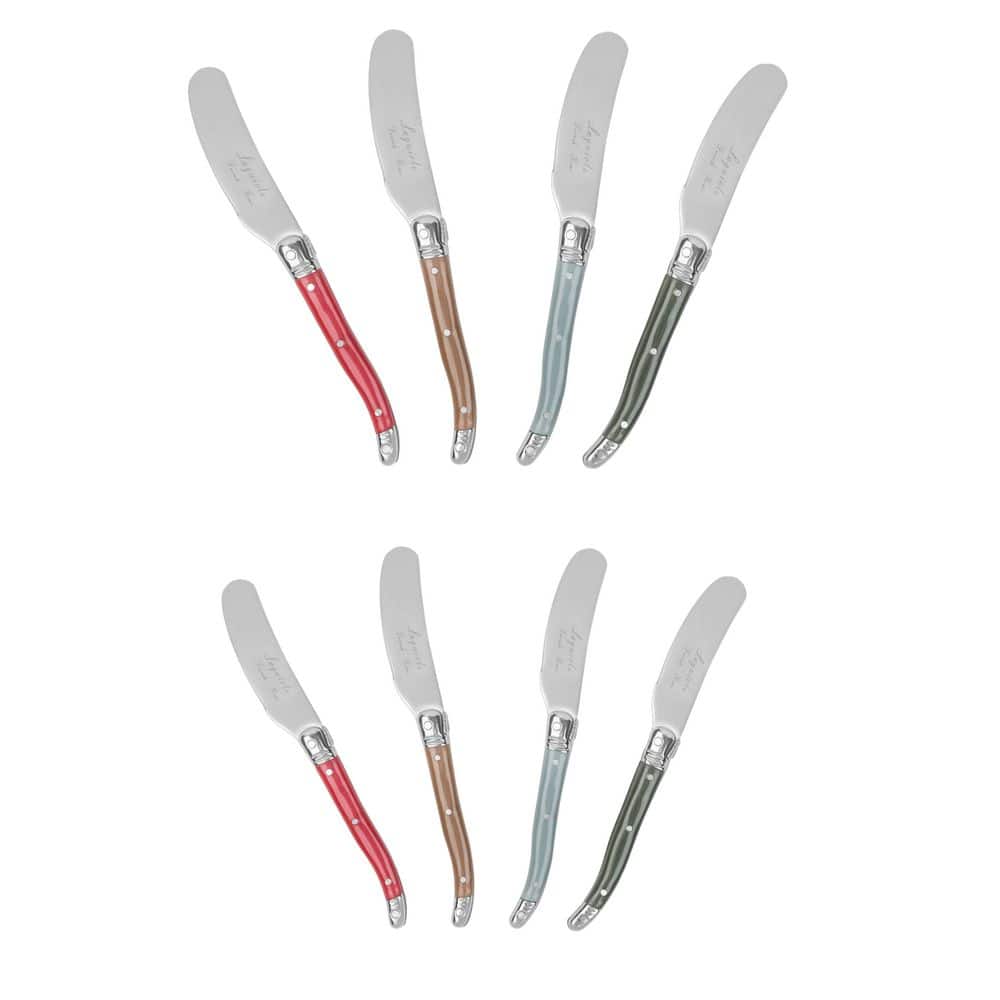 8-Piece Laguiole Cheese Knife and Spreader Set with Holly Berry Handles