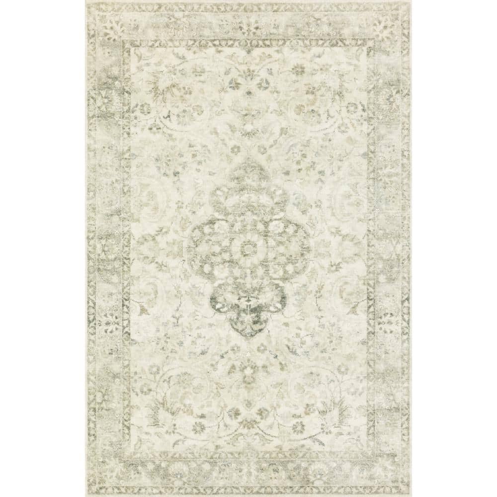Rosette Ivory/Silver 2 ft. 2 in. x 5 ft. Shabby-Chic Plush Cloud Pile Area Rug price history on PriceWatchPro