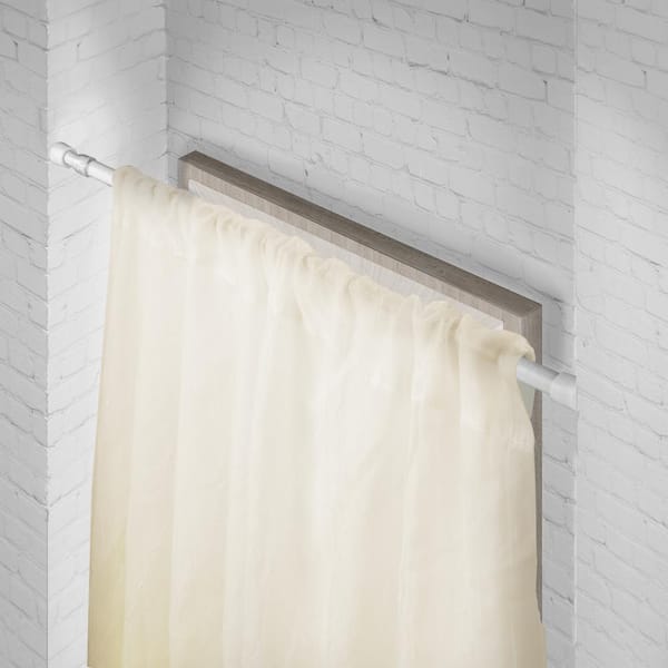 EMOH 17"-26" Adjustable Swing Curtain Rod 5/8" dia. in White  HSwing17-01 - The Home Depot