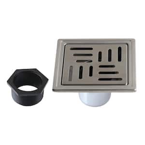 4 in. Square Grid Shower Drain in Polished Stainless Steel