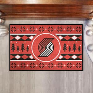 Portland Trail Blazers Holiday Sweater Red 1.5 ft. x 2.5 ft. Starter Area Rug