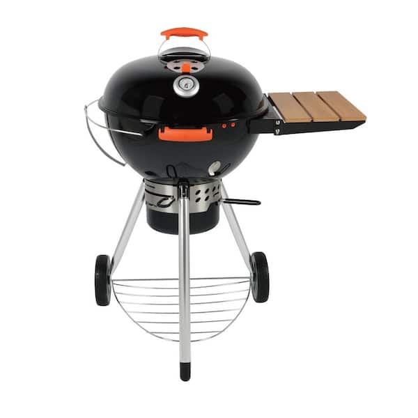 ProQ 22 in. Rodeo Charcoal Kettle Grill in Black with Side Shelf