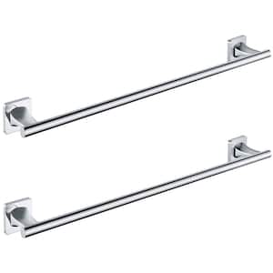 24 in. Wall Mounted Single Towel Bar Anti-Spotting Towel Holder in Stainless Steel Polished Chrome (2-Pack)