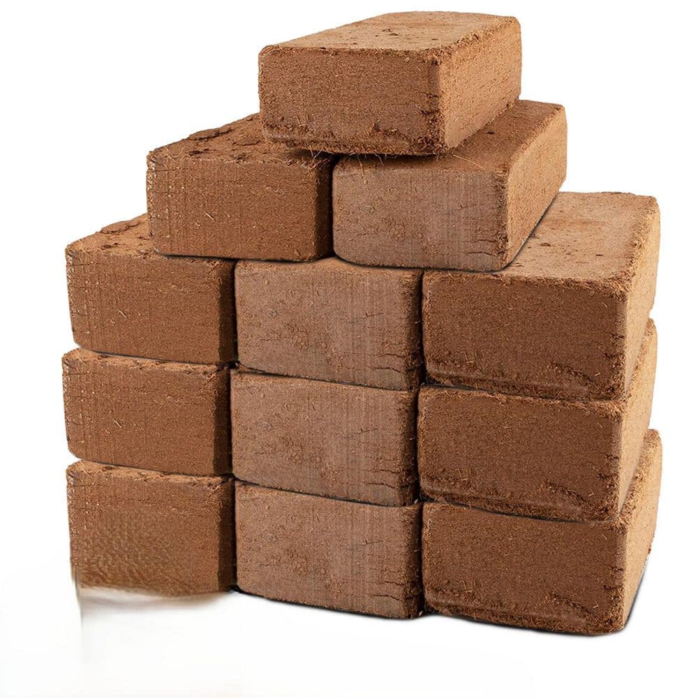 Hcman 12-Pack Coco Coir Brick for Plants, 1.4 lb. Each Expands to