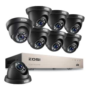 8 Channel Full HD 1080p Outdoor Security Camera System with 8 Wired Dome Cameras(No Hard Drive)