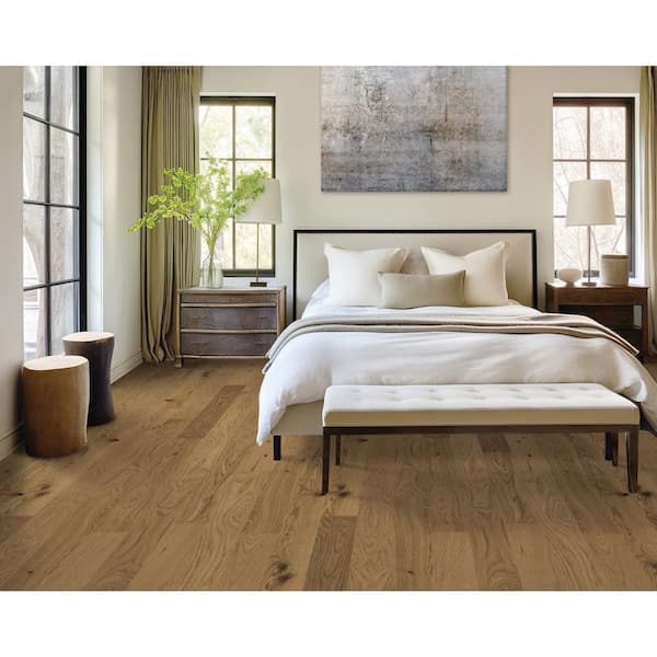 Mohawk Celestial Sky Smoked Oyster Oak 0.37 in. T x 5 in. W Wirebrushed Engineered Hardwood Flooring (29.53 sq. ft./case)