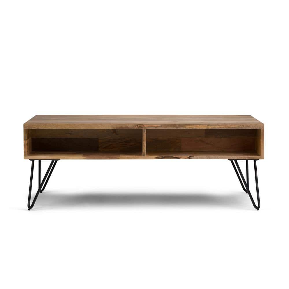 Hunter Industrial Natural Mango Wood 48" Lift-Top Coffee Table with Storage