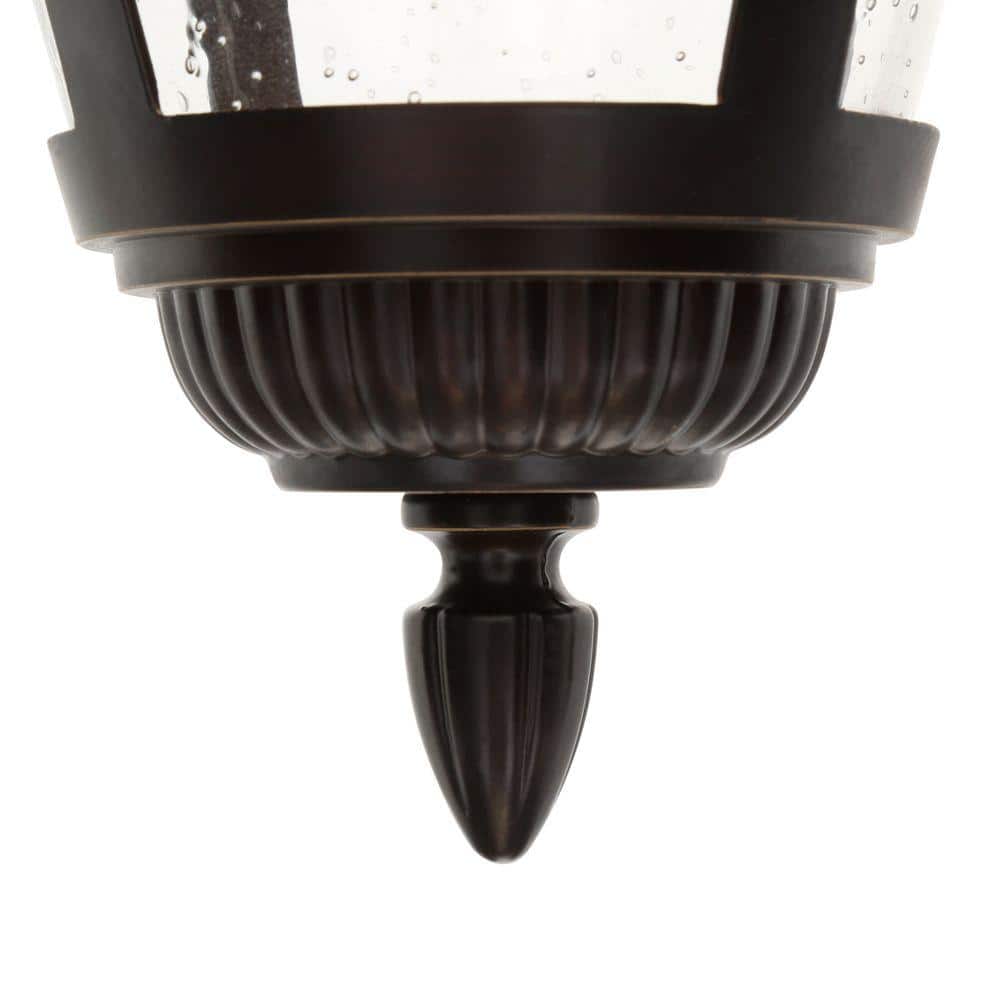 Antique Bronze 16" Outdoor Wall Lantern with Seeded Glass