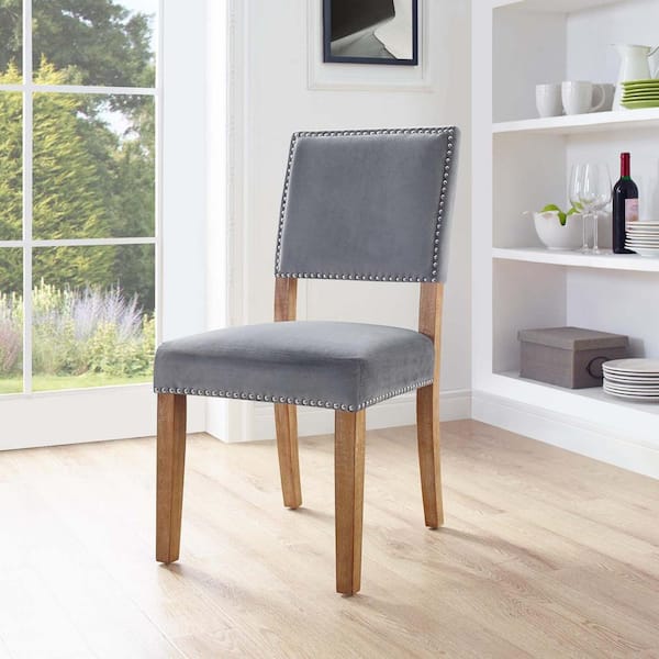 MODWAY Oblige Gray Upholstered Fabric Wood Dining Chair
