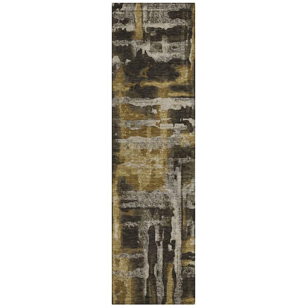 Chantille Machine Washable Indoor/Outdoor Abstract ACN2015 Coffee 2 ft. 3 in. x 7 ft. 6 in. Runner Rug