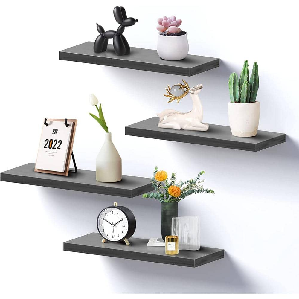 Wall Mounted Storage Shelf Rectangle Shaped PVC Floating Shelves for Living  Room Wall Bookshelf Bedroom Wall Decoration Display