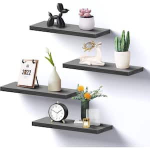 16 in. W x 6 in. D Grey Wood Composite Decorative Wall Shelf (Set of 4)