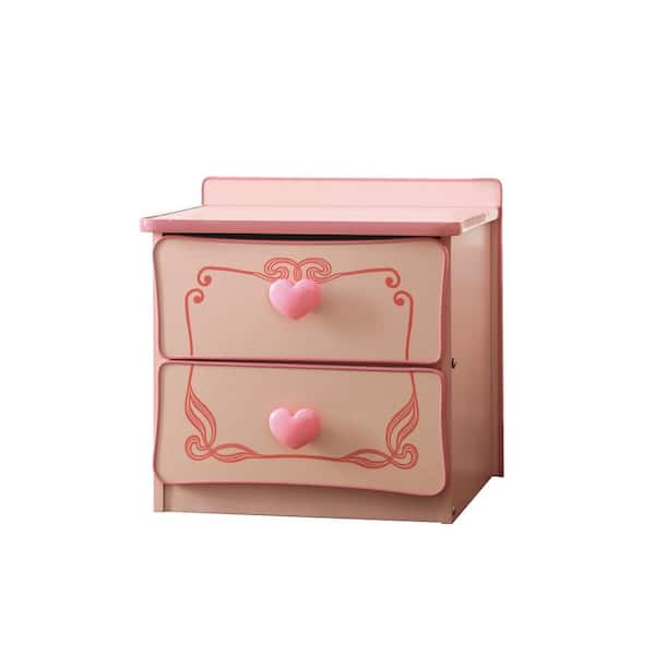 Mikelsen 2-Drawer Pink Nightstand