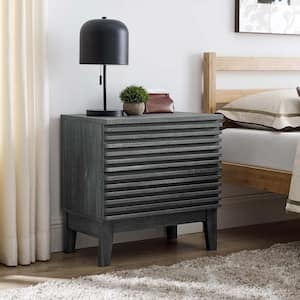Render Two-Drawer Nightstand in Charcoal