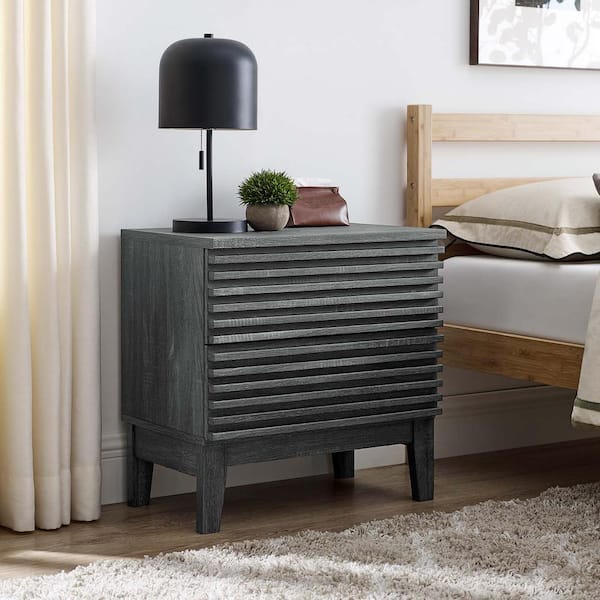 MODWAY Render Two-Drawer Nightstand in Charcoal