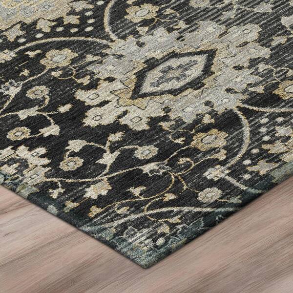 Chantille Machine Washable Indoor/Outdoor Abstract ACN3100 Black 2 ft. x 3 ft. Accent Rug