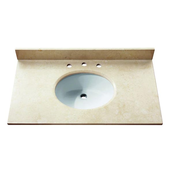 Avanity 31 in. Marble Stone Vanity Top in Galala Beige without Basin