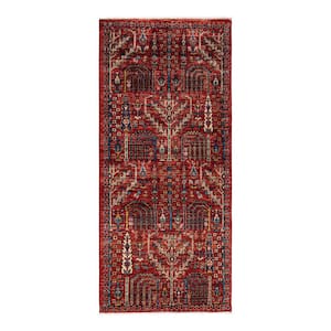 Serapi One-of-a-Kind Traditional Orange 2 ft. x 6 ft. Runner Hand Knotted Tribal Area Rug
