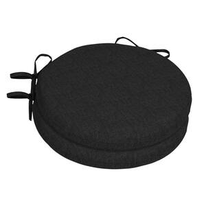 15 x 15 Sunbrella Canvas Black Round Outdoor Chair Cushion (2-Pack)