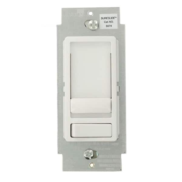 Leviton SureSlide Dimmer Switch for Dimmable LED, Halogen and Incandescent Bulbs - White (2-Pack) 6674-2PK