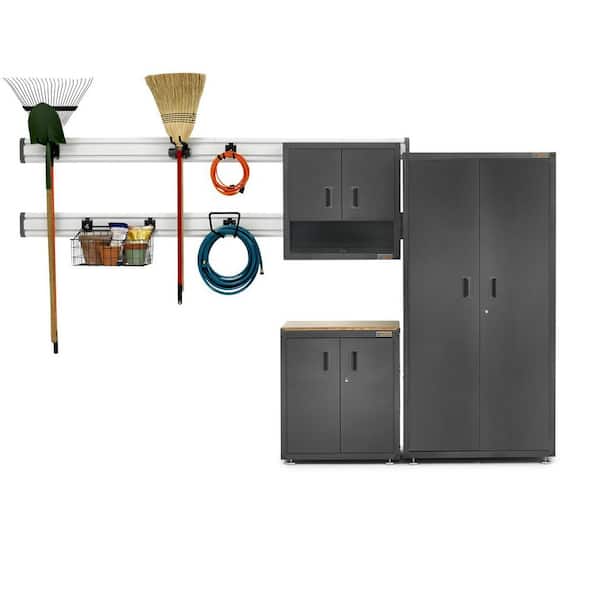 Gladiator Ready-to-Assemble 72 in. H x 64 in. W x 18 in. D Steel Garage Cabinet Set in Hammered Granite (9-Piece)