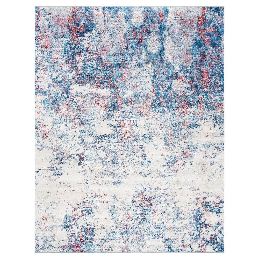 Red Polypropylene 8 ft. x 10 ft. Abstract Indoor Area Rug