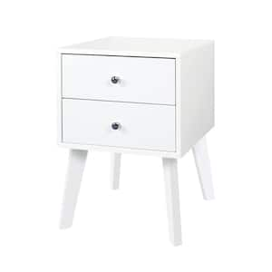 Lavish Home White & Oak Narrow End Table With Drawer Hw0200316