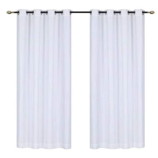 Waterproof White Outdoor Sheer Curtains for Patio 52W x 84L Rod Pocket Voile Sheer Curtain 2-Pack
