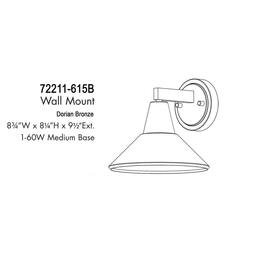 Bay Crest 8.25" Dorian Bronze Outdoor Wall Sconce