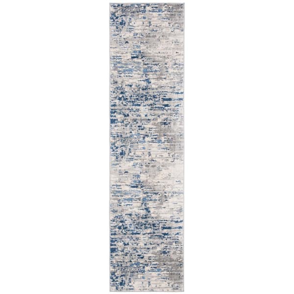 SAFAVIEH Jasper Ivory/Blue 2 ft. x 10 ft. Geometric Runner Rug
