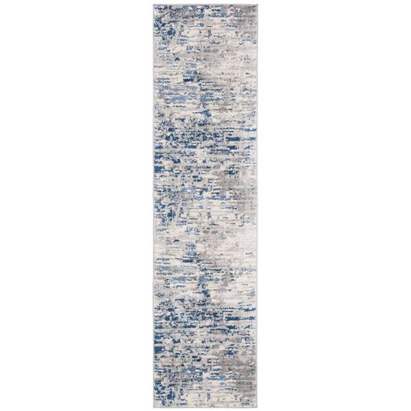 SAFAVIEH Jasper Ivory/Blue 2 ft. x 6 ft. Geometric Runner Rug