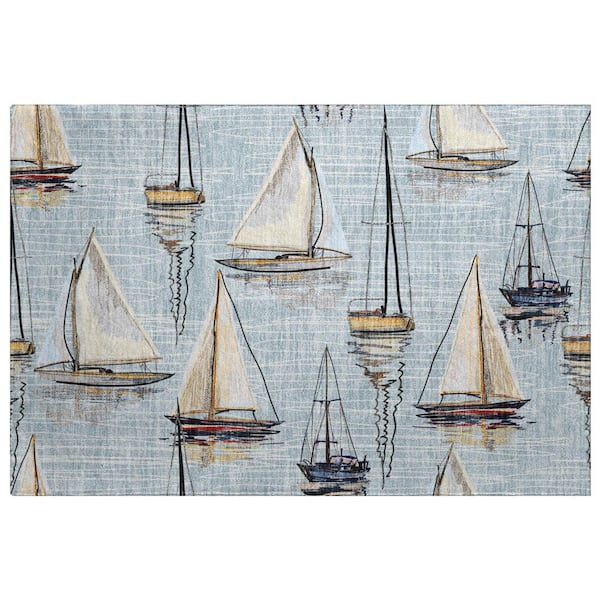 Dream Shag Premium Machine Washable Abstract ADS153 Sky 2 ft. x 3 ft. Accent Rug